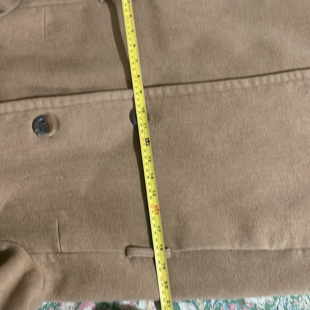 J. Crew Wool Cashmere belted wrap camel color overcoat with Peter Pan collar - Picture 6 of 10